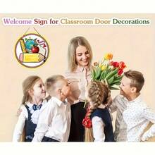 1pc Wooden Round Wall Decor With School Supplies Design, Suitable For Classroom, Teachers' Day, Back To School Decoration - Multicolor - View 4