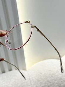 1pc Women Cat Eye Frame Metal Cute Clear Glasses For Daily School Reading Eye Protection Accessories