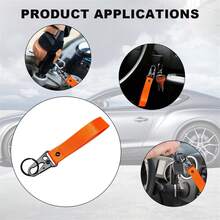 Car Key Chain, Fabric Metal Practical Multifunctional Motorcycle Keychain, Anti-Lost Keychain With O-Ring For Men Women (Orange) - trái cam - Xem 6