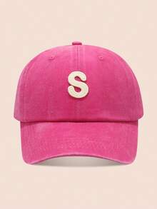 1顶紫红色儿童棒球帽，印有26个字母，水洗棒球帽，适合男婴女婴，适合户外日常佩戴，防晒 - 水溶-玫紅水洗棒球 - 查看 35