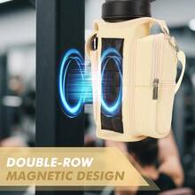 mhjGugxiom Bolsa magnética para Gimnasio Funda Magnética para Botella de Agua con Bolsillo para el móvil y Bandolera para Fitness Viajes Escuelasleeping Bags - como en la foto - Ver 5