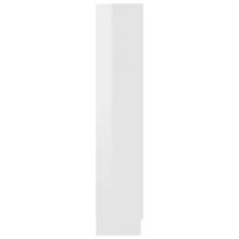 vidaXL Bibliothèque Blanc brilhante 82,5x30,5x150 cm Bois d'ingénierie - Branco - Ver 7