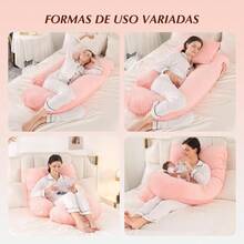 mhjAlmohada Embarazo en Forma de G Almohada de Maternidad Lateral para Embarazadas Pregnancy Pillow de Algodón Comodidad Ergonómica y Transpirable Ideal para Dormir Leer y Actividades de Ocio Rosasleeping Bags - 219242124 - Ver 3