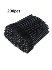 500/300/200/100/50/10/1pc Mascara Brushes With Container, Bendable Eyebrow Brushes, Eyelash Extension Brushes, Eyebrow Brushes, Castor Oil Brushes (Not All SKUs Include Bottle) (Multiple Colors Available) - Black - View 8