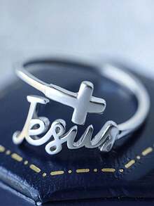 1 件可调节和耶稣设计戒指，男女通用