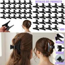 24pzs Pinzas para el Cabello, Pinza Grande para el Cabello de Mujer, Hair Clips con Resorte Fuer, Antideslizantes,para Cabello Fino, Grueso y Rizado ()(Negro) - Multicolor - Ver 1
