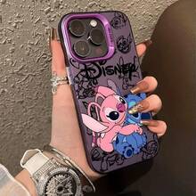 Disney.What Stitch Patterned Phone Case Featuring Playful Designs And Vibrant Colors. Compatible With IPhone 17, 16, 15, 14, 13, 12, And 11 Pro Models. Made Of Durable TPU, Offering Shockproof Protection. A Great Gift For Family, Friends, Birthdays, Holidays, And Special Occasions. - 紫色 - 查看 2