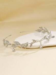 1 pieza Diadema con hoja de estilo princesa con rhinestones, adecuada para niñas para uso diario, fiestas, cumpleaños, baile, presentaciones escolares, pasarela, sesiones de fotos, accesorio de cabello elegante y lindo - Multicolor - Ver 10