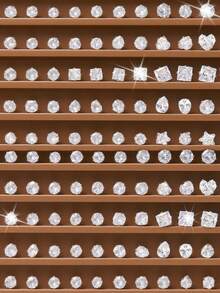 50颗耳钉套装，时尚休闲简约风格，适合日常佩戴、度假、约会、节日礼物、约会首饰、度假配饰、耳环、时尚耳钉、首饰、高品质耳环、小巧耳环、多件装耳环、首饰爱好者 - 銀色 - 查看 1