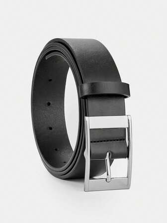1pc Men's Square Buckle Belt, Casual Summer, Campus, Business, Gift For Boyfriend, Husband, Father, Daily Wear, Fashion Versatile, Suitable For Teenagers, Outdoor, Vacation, Sports, Travel, Street, Bohemian, Retro Autumn, Halloween, Autumn/Winter Accessory, Suitable For Teenagers, Youth, Men, Casual, Outdoor, Sports, Vacation, Graduation Gift, Birthday Gift, Daily Wear