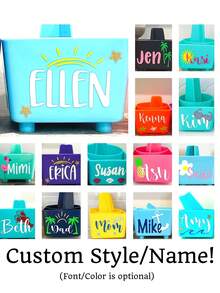 (Custom Style/Name!)Beach Cup & Phone Holder, Beach Cup Holder Coaster Set With Phone And Snack Compartments - Plastic Beverage Stands For Sand - Perfect Stackable Drink Holders For Beach, Picnic, And Vacations - Multicolored Tray Pack For Family And Friends - Ideal Gift For Outdoor Enthusiasts, Drink Sand Personalized Graduation Bride Gift Birthday Girls Trip Wedding Favors Teacher Team Family Mother's Day - Multicolor - View 3