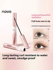 NOVO 防水持久睫毛膏，自然纤长，防晕染，浓密卷翘，根根分明，适合学生、新手、日常妆容，也是节日、朋友生日、派对、秋冬季ins风的理想礼物。 - 01#自然黑 - 查看 2