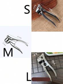 1 Stück Multi-Funktions Knoblauchpresse, manueller Edelstahl Knoblauch/Ingwer Zerkleinerer, Küchenhelfer, rostfreier professioneller Knoblauchzerkleinerer, leicht zu bedienen und zu reinigen, Gemüse/Obst Entsafter, Küchenzubehör, geeignet für Hotel, Restaurant, Küchenbedarf und Gewürzzubehör, Küchenutensilien, Ingwerpaste - Verschiedenfarbig - Übersicht 3