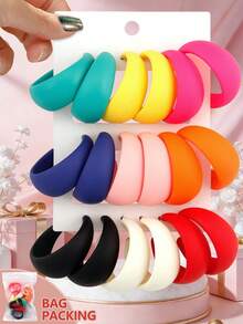 Betykuku 9 Pares De Pendientes De Resina Con Forma De Triángulo De Varios Colores Para Fiestas, Casual O Vacaciones De Chicas - Multicolor - Ver 12