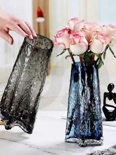 Kalın Kristal Cam Vazo, Oturma Odası Çiçek Düzenlemesi İçin Zarif Lüks Vazo, Şeffaf Hidroponik Çiçek Vazosu, Kendin Yap Çiçek Vazosu Dekorasyonu, Ev Dekorasyonu, Yemek Masası İçin Uygun, Sevgililer Günü Hediyesi