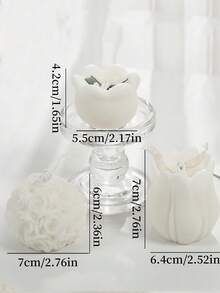 1pc White Flower Candle, Scented Candle, Vintage Home Decor, Suitable For Christmas, Mother's Day Gifts And Holiday Parties, Featured With Clustered Flowers And Delicate Petal Details, Perfect For Valentine's Day, Birthday Gifts, Holiday Decorations And Home Fragrance. - Multicolor - View 7