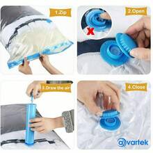 6 X STRONG VACUUM STORAGE SPACE SAVING BAGS VAC BAG SPACE SAVER VACCUM VACUM-BAG - Transparent - View 7