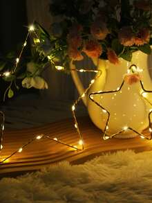 1个小/中/大号星形吊灯，金色锻铁吊灯，窗户装饰灯，节日氛围灯，节日派对家居庭院装饰灯，暖色调夜灯，吊灯，铜线灯，童话灯，温馨氛围吊灯 - 黃色 - 查看 3