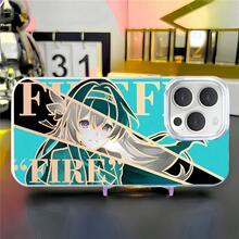 Kawaii Anime Girl Pastel Aesthetic Phone Case For  14/15/16 - Shockproof Cover, Gold Line Art Cute Graphic Design - Blanco - Ver 11