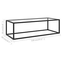vidaXL Baixo de mesa preto com verre trempé 120x60x35 cm - Preto - Ver 6