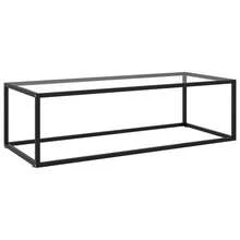 vidaXL Baixo de mesa preto com verre trempé 120x60x35 cm - Preto - Ver 2