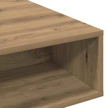 Table basse vidaXL en chêne artisanal 105x55x32 cm, ingénierie du bois - Tabac - Voir 7