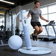 2-In-1 Weighted Ball Jump Rope Trainer | Detachable Weighted Ball & Dual-Use Design | Mechanical Counter & Adjustable Weight - Multicolor - View 2