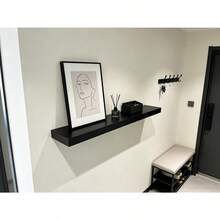 18" Black Wood Floating Shelf – Wall Display & Storage - màu đen - Xem 1