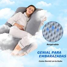 mhjEMAGIE Almohada Embarazo - Almohada para Embarazada Cómodos y Transpirables Almohada de Embarazo con Forro de Felpa de Bolitas Almohada Corporal para Embarazadas Regalo para Maternidad Mujeressleeping Bags - 219321031 - Ver 3
