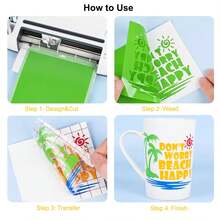 永久性乙烯基卷材套装 - 30 x 100厘米 多色永久性粘性乙烯基卷材 1 包 + 1 包转移胶带，兼容大多数切割机，易于使用，适用于派对装饰、贴纸、工艺切割、汽车贴花