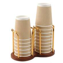 Stylish Wooden Cup Dispenser For 3oz-8oz Paper & Plastic Cups - Perfect Organizer For Bathroom Countertop And Kitchen Coffee Station - Cà phê nâu - Xem 11