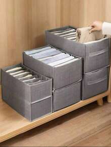 1个7/9格可折叠收纳袋，多功能衣柜整理袋，带提手，网状袋 - 灰色 - 查看 5