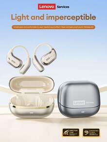 Tai nghe Bluetooth Lenovo AC102, kiểu dáng treo tai, Bluetooth 6.0, âm thanh không gian, cuộc gọi chất lượng cao, độ trễ thấp, chơi game và nghe nhạc, thời lượng pin dài, vừa vặn thoải mái, không dây cho điện thoại thông minh và máy tính, quà tặng dịp lễ. - Sắt xám - Xem 3