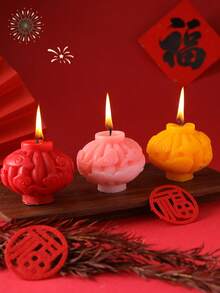 1 pieza Farol chino con vela, vela de cera de soja con aroma rojo/naranja/rosa en 3 colores, sin humo, decoración para Año Nuevo, boda, vacaciones, regalo, pequeño farol rojo con vela, vela para ambiente festivo, vela para el Día de San Valentín, vela linda y divertida, regalo para él/ella - Multicolor - Ver 9