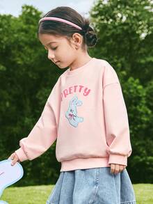 Balabala Young Girl' Sweatshirt, Unisex Long Sleeve Spring Top 2026 - Pink - View 2