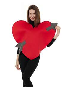 1pc Heart Cupid Top, Valentine's Day Theme Red Confession Cosplay Costume, Suitable For Wedding Anniversary, Halloween, Christmas, Carnival, Adult One Size - Multicolor - View 7