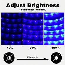 3ft-100ft LED燈條，適用於臥室、客廳、遊戲室、廚房、電視背光，可作為節日禮物。配備44鍵遙控器，顏色、亮度與速度可調。 - 彩色 - 查看 6
