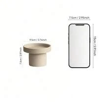 1 Pc Ceramic High Stem Candle Holder, Living Room High-Aesthetic Atmosphere Diffuser Base, Retro Ceramic Fragrance Tray
