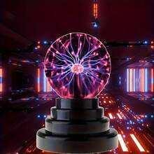 Bola mágica de ciencia ficción | Luz nocturna con luz LED alimentada por USB, control de botón, adecuada para entretenimiento, regalos de cumpleaños y festividades - Negro - Ver 2