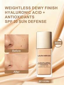 Laura Mercier 无瑕光采粉底液 #2C1 象牙白 30毫升 | 持妆15小时，保湿配方，打造透亮光泽 | 中度至高度遮瑕，自然透亮妆效 | 透气配方，提升肌肤光泽，遮盖瑕疵 | 蕴含维生素C，提亮肤色，均匀肤色 - 2C1 Ecru - 查看 3