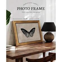 VIYYIEA Vintage Gold Framed Wall Art For Living Room, Black Butterfly Canvas Prints Home Decor, Ghthic Painting Picture, Bedroom Wall Decor Gifts For Friends Or Family -[Black Butterfly]-(16L X 12W) - [黑蝴蝶] - 查看 3