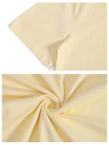 1pc Summer Outfits 100 Percent Cotton Graphic T Shirts Men Clothes Summer Tops Men Shirt Playeras De Hombre Machine Washable Casual Streetwear For Gym, Beach & Casual Attire - Comfort Fit Short Sleeve Round Neck Top, Ideal For Gifting And Pairs Perfectly With Jeans, Casual Pants And Shorts. - 奶油黃 - 查看 5