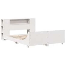 vidaXL Cadre de lit sans matelas blanc 140x200 cm madera de pin macizo - Blanco - Ver 3
