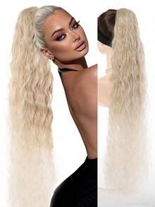 Culry Ponytail Extension, 36" Long Lightweight Full Natural Synthetic Curly Drawstring Ponytail Fake Pony Tail Multi Layered Soft Clip In Hair Extensions Ponytail Synthetic Hairpiece For Women - Multicolor - View 13