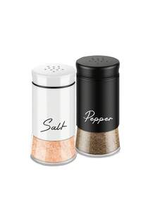 Bộ 2 lọ đựng muối và tiêu, bao gồm lọ đựng muối đáy thủy tinh trong suốt, lọ đựng muối và tiêu bằng kim loại dễ vệ sinh, hộp đựng gia vị, lọ đựng gia vị bằng thủy tinh, hộp đựng lọ gia vị, vật trang trí hoàn hảo cho nhà bếp và bàn ăn, lọ gia vị giúp tăng thêm hương vị cho các bữa ăn tại nhà. - Nhiều màu - Xem 12