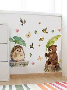 1张墙贴 - [动物、女孩、独角兽] 男孩房装饰，可移除自粘墙纸，适用于婴儿房、女孩卧室、客厅，可定制礼物，墙面装饰 - 可爱创意儿童房、卧室墙面装饰 - 彩色 - 查看 5