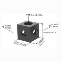 4pcs 3D Printer Accessories Triangle Aluminum Blocks Corner Connectors, 2020 Aluminum Alloy Angle Brackets, Square Nuts - Silver - View 9
