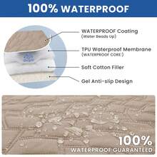 YSTYLE Waterproof Dog Blanket, Non-Slip Soft Pet Bed Cover, Couch Cover For Dogs Washable, Protects Sofa, Furniture, Crate, Car, Tear Resistant Leakproof Pet Blanket - Màu Khaki - Xem 6