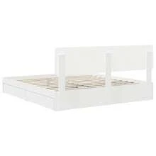 vidaXL Lit de Rangement Blanc 180 x 200 cm Bois d'ingénierie - Blanc - Voir 10