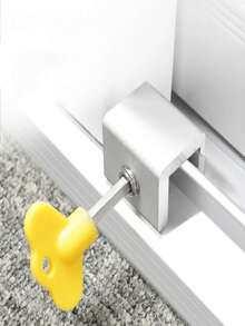 1pc Invisible Window Screen Lock, No Drilling Needed, Movable Door Thickened Window Security Anti-Theft Fastener - Multicolor - View 3